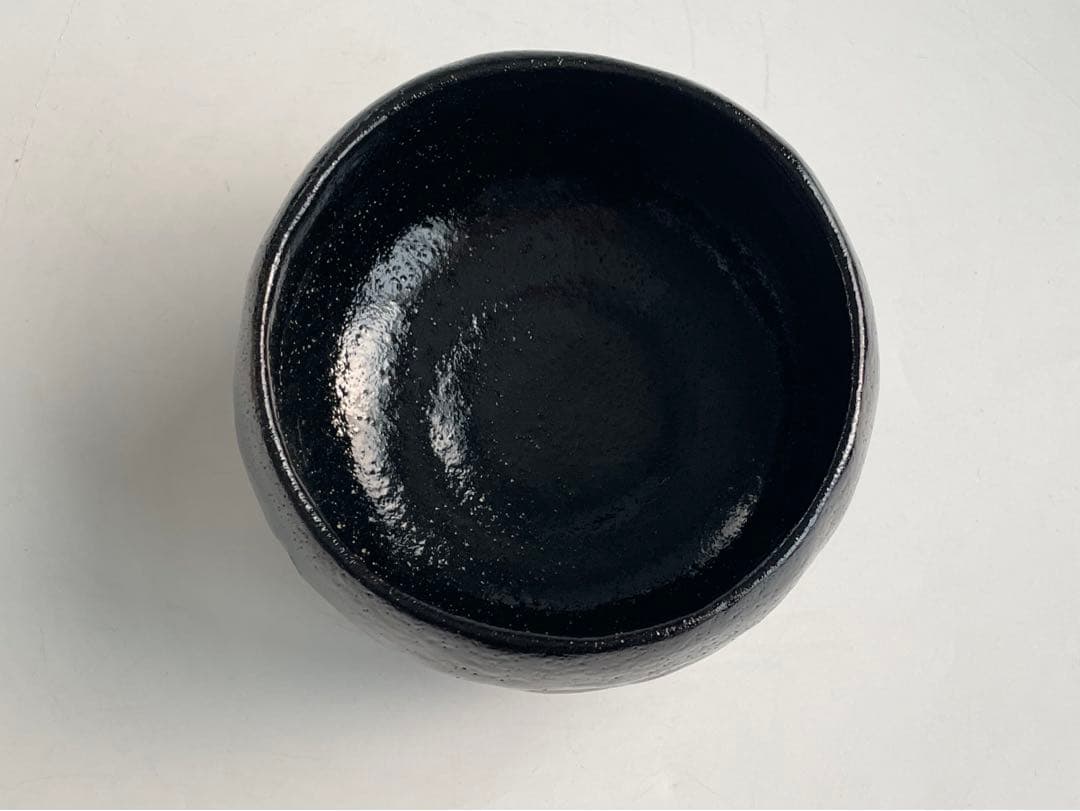 陶芸家　永興紹道　白幕釉　黒茶碗　黒楽茶碗　鵬雲斎書付　共箱　元値60万円以上