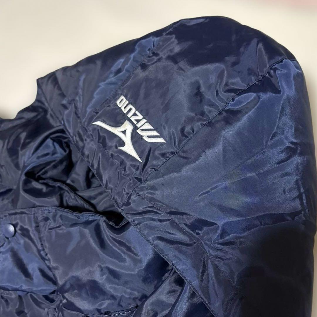【美品】ミズノ　ロングダウンコート　ベンチコート　ダウン80% ロゴ刺繍