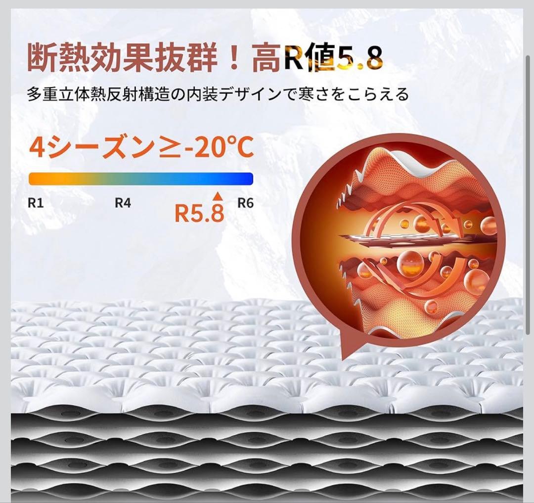 エアーマット超軽量 約500g R3.2~8.8 SGS認証 4シーズン