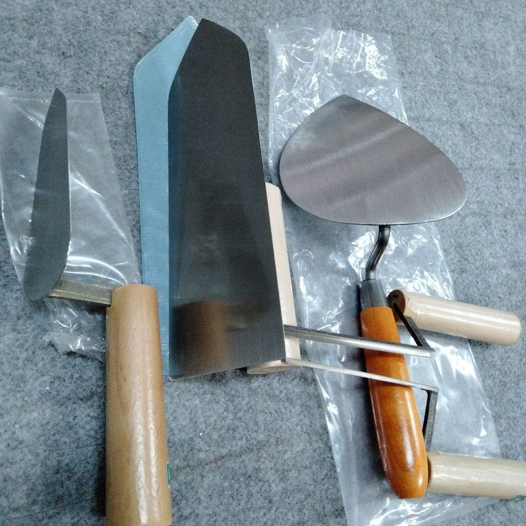 鏝セット　５丁　レンガコテ　目地　中塗　柳刃　コテサイズ変更有り