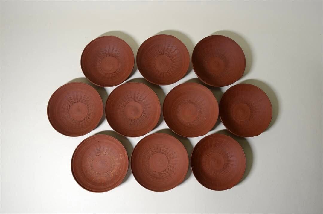 明治時代　備前　擂鉢　小皿　１０枚組　骨董品　アンティーク a