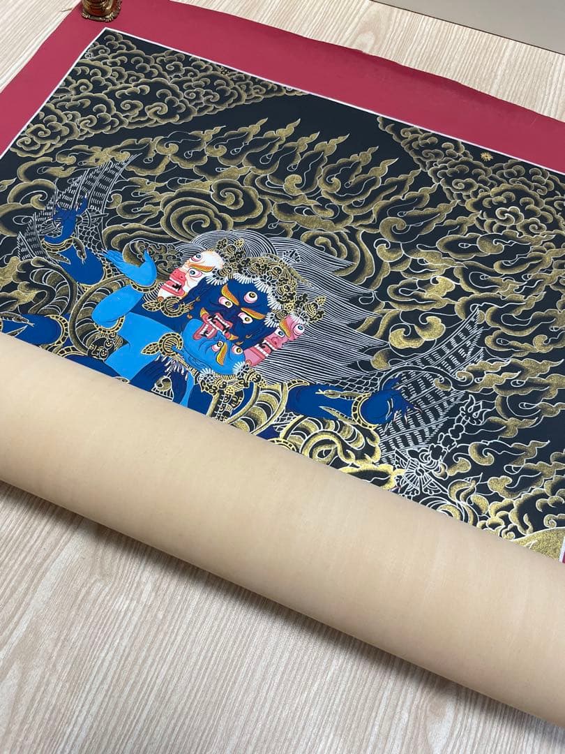 《 チベット密教　1点物 》 手描き　曼荼羅　バジュラキロア　秘仏　仏教　密教