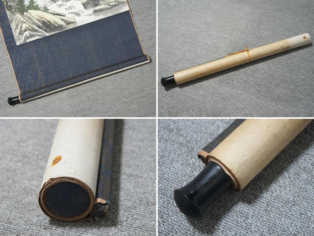 【画】　★ 字画 紙本水墨絵春桃図掛軸 ★　作家物　高山亭台 肉筆保証　近代書画