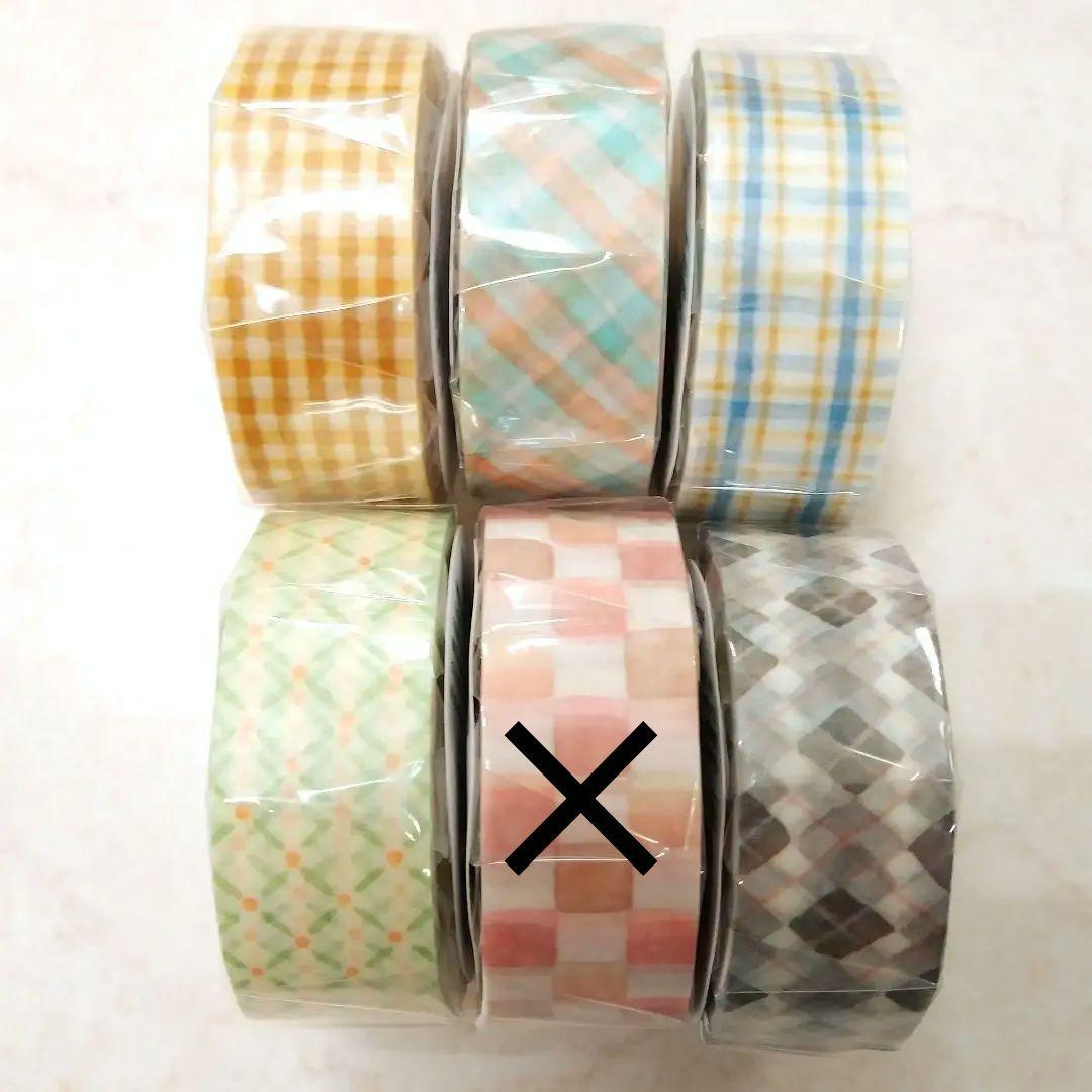 マスキングテープ チェック柄5種セット★マインドウェイブ