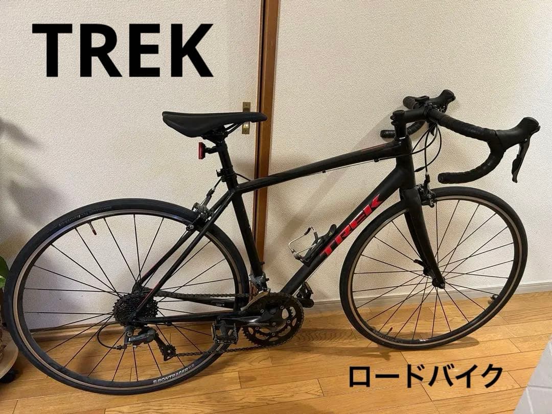 [極美品]ロードバイク　TREK ブラック ライト　反射板　ドリンクホルダー付き