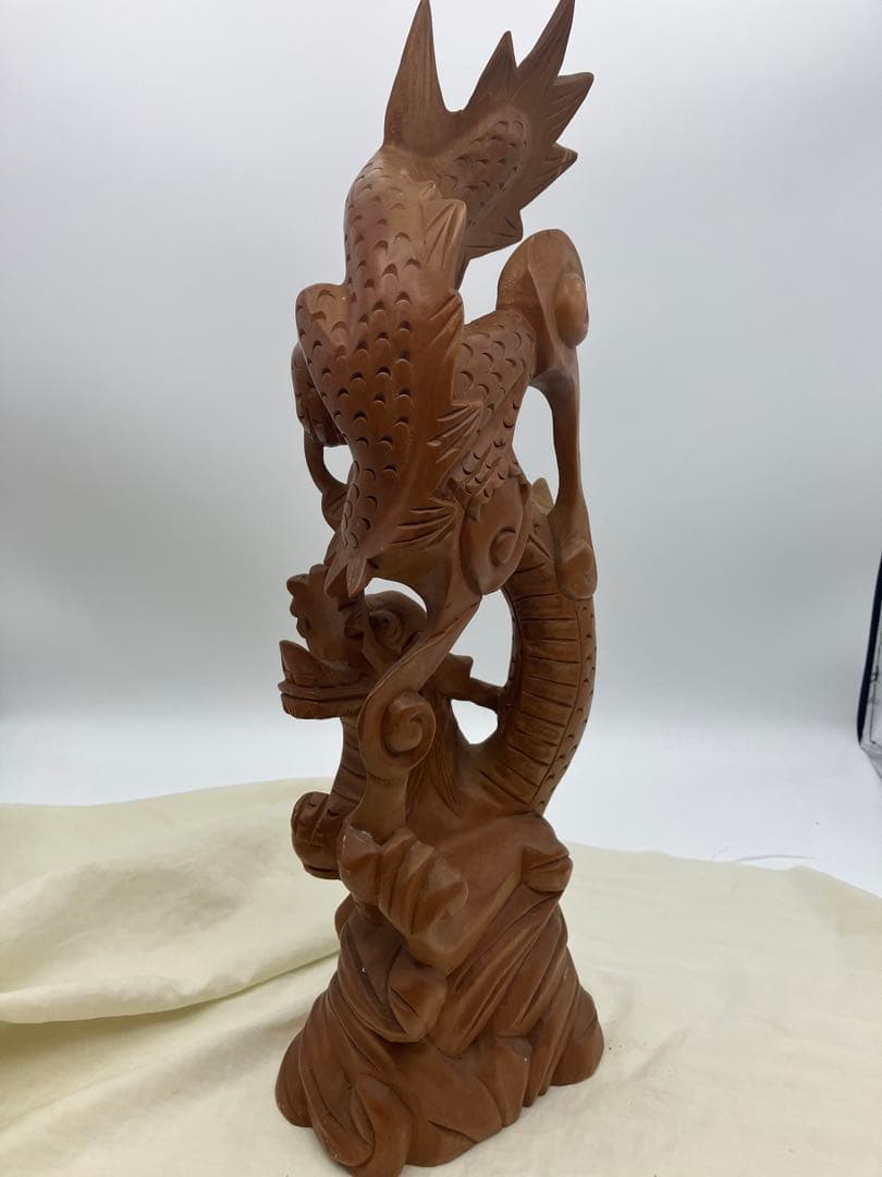 龍神 木彫り 龍の干支 置き物 龍 開運　和風置物 ドラゴン　約45cm 竜
