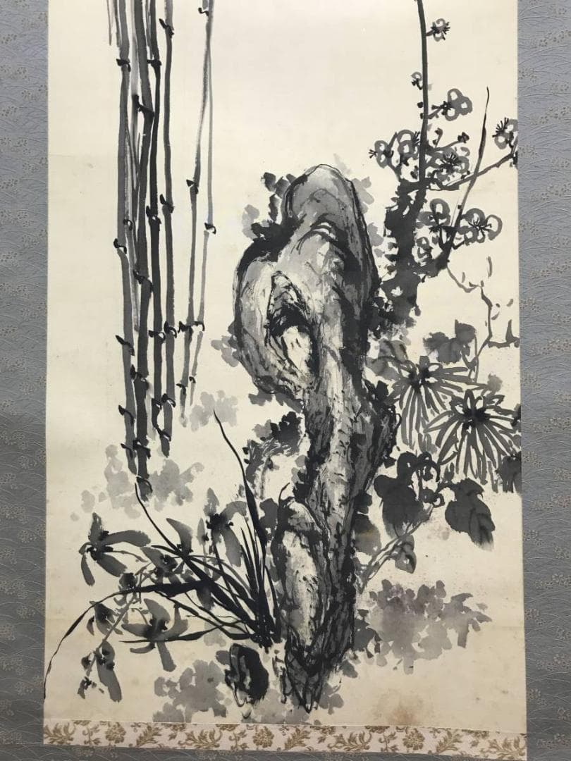 【真作】木村晴雲/四君子画賛/掛軸/名家伝来/AC-138