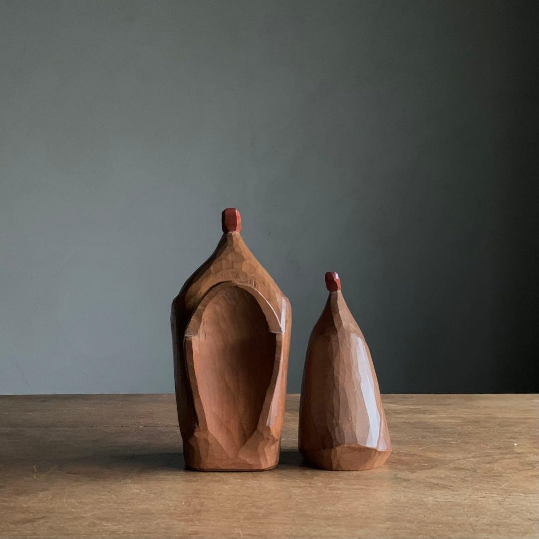 木彫 鶏 但馬木彫 彫刻作品 石田えいじ 古道具 アンティーク アート オブジェ