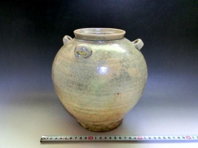 壷■古い耳付き船壷 丸壺 茶壷 古玩 古美術 時代物 骨董品■