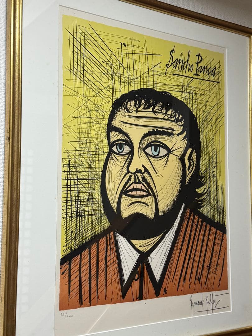 希少ベルナールビュッフェドンキホーテ　サンチョパンサ真作リトグラフ本物本人サイン
