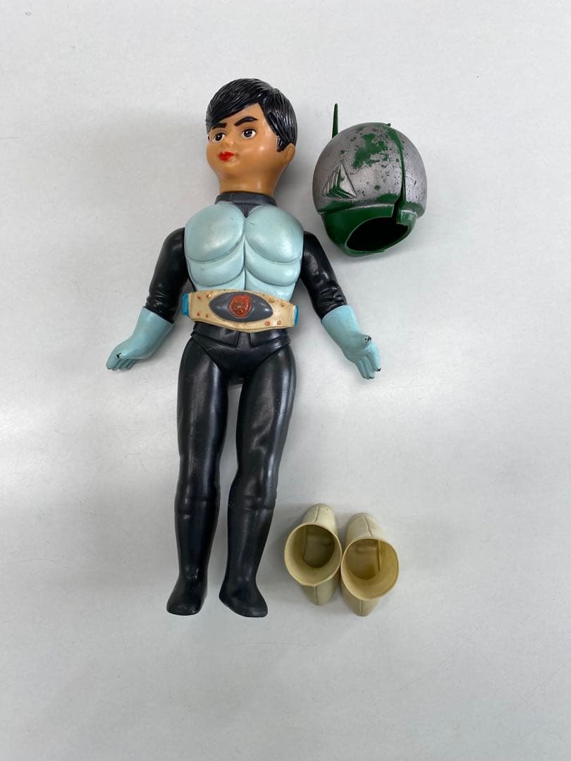 旧バンダイ　仮面ライダー　当時物　ソフビ　面取れ