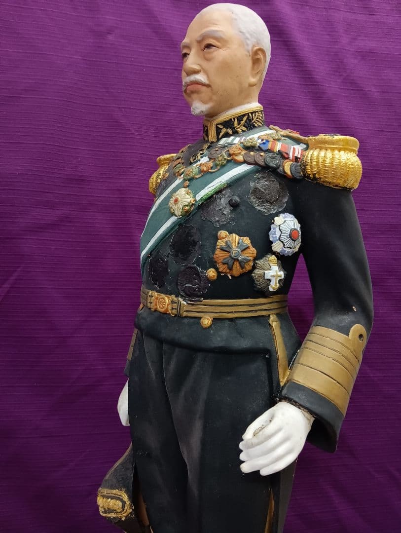 戦前稀少レア大日本帝国海軍東郷平八郎元帥大正〜昭和戦前頃４６センチ陶器人形当時物