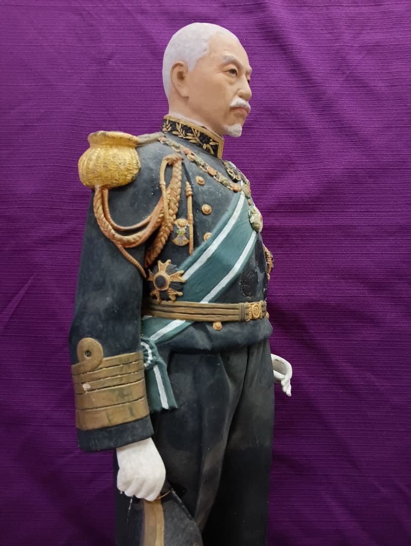 戦前稀少レア大日本帝国海軍東郷平八郎元帥大正〜昭和戦前頃４６センチ陶器人形当時物