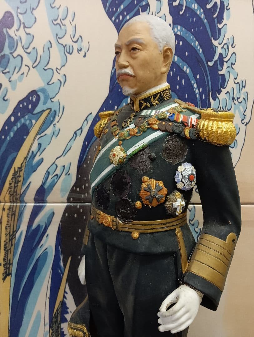 戦前稀少レア大日本帝国海軍東郷平八郎元帥大正〜昭和戦前頃４６センチ陶器人形当時物