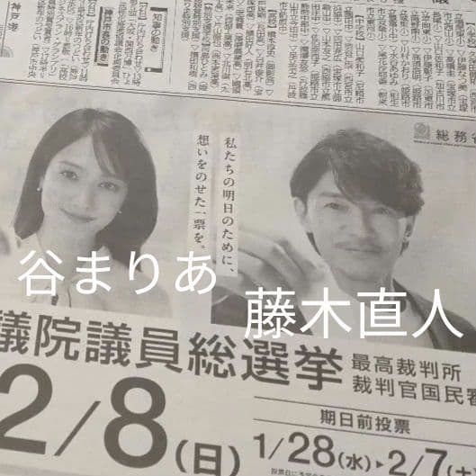 藤木直人　谷まりあ　衆院選　広告　与野党7党首ら討論会　各党の公約　神戸新聞