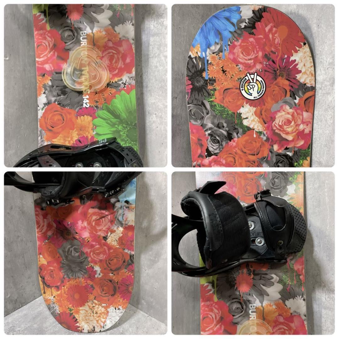 レディース BURTON SOCIAL 142cm 花柄 スノボバイン バートン