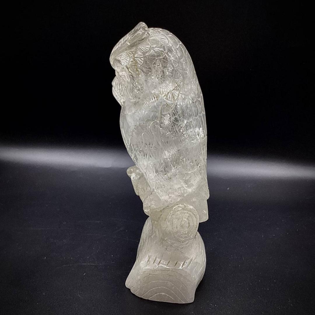 ★フクロウ 梟 水晶 天然石 オブジェ 置物 鉱物 2kg 古い