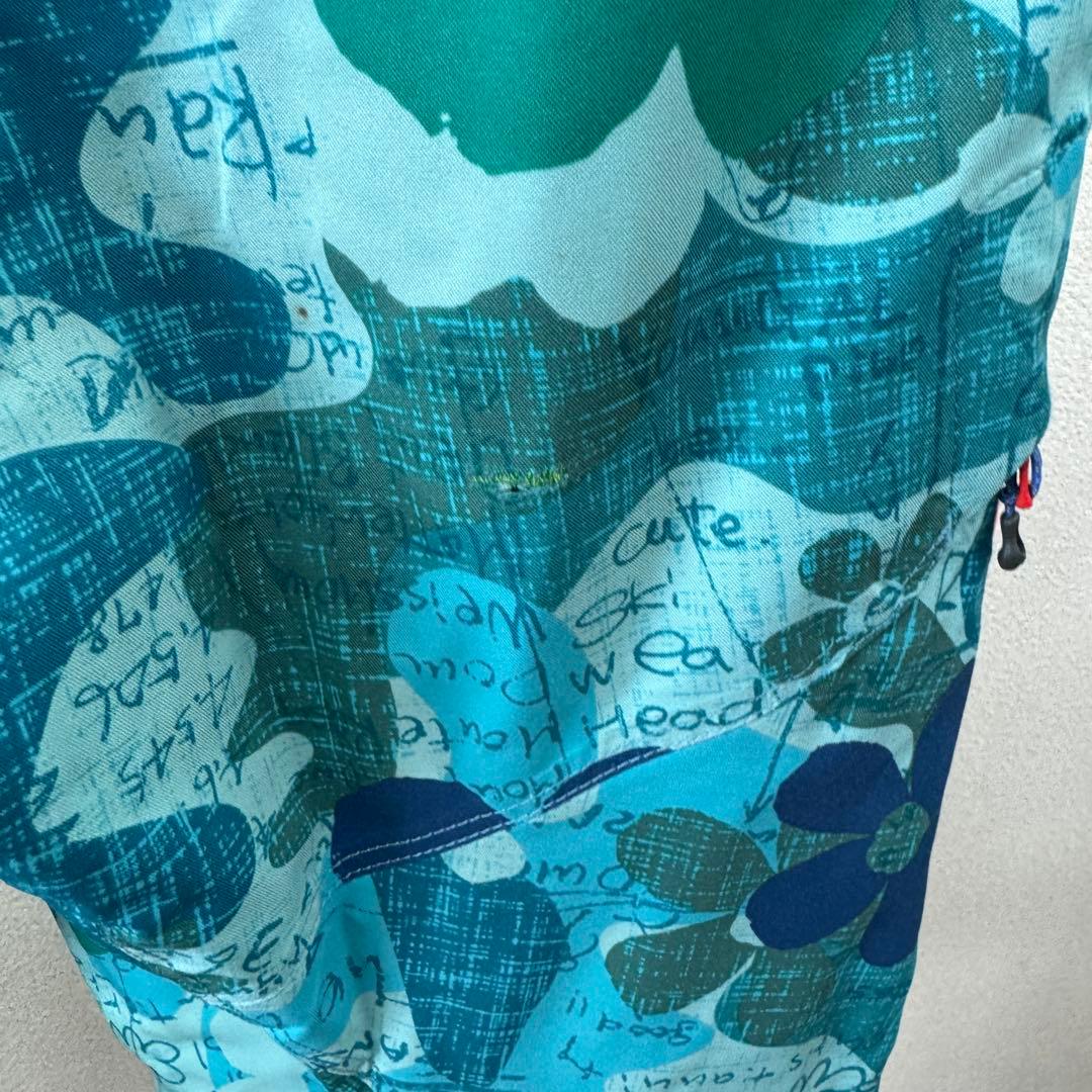 G1701 Mizuno スキーウェア 花柄 青系　上下セット