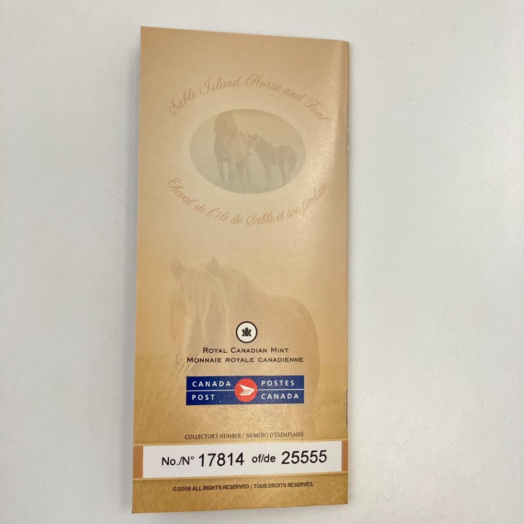 カナダ造幣局発行 Sable島/セーブル 馬 記念＆切手セット 2006年