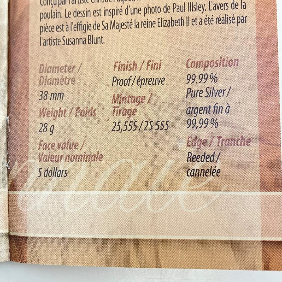 カナダ造幣局発行 Sable島/セーブル 馬 記念＆切手セット 2006年