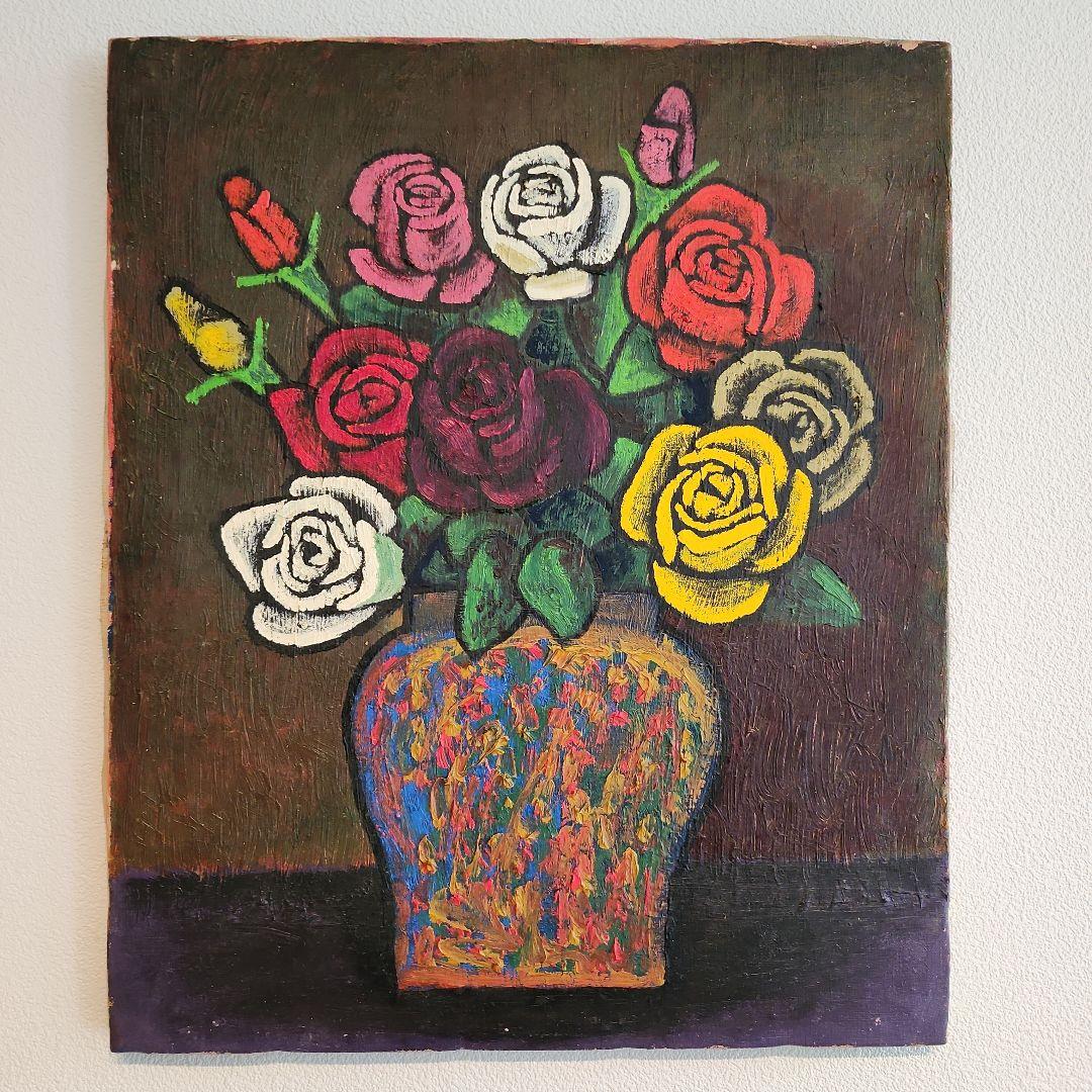 田渕眞兒　油絵　油彩　薔薇シリーズ　花　No.12