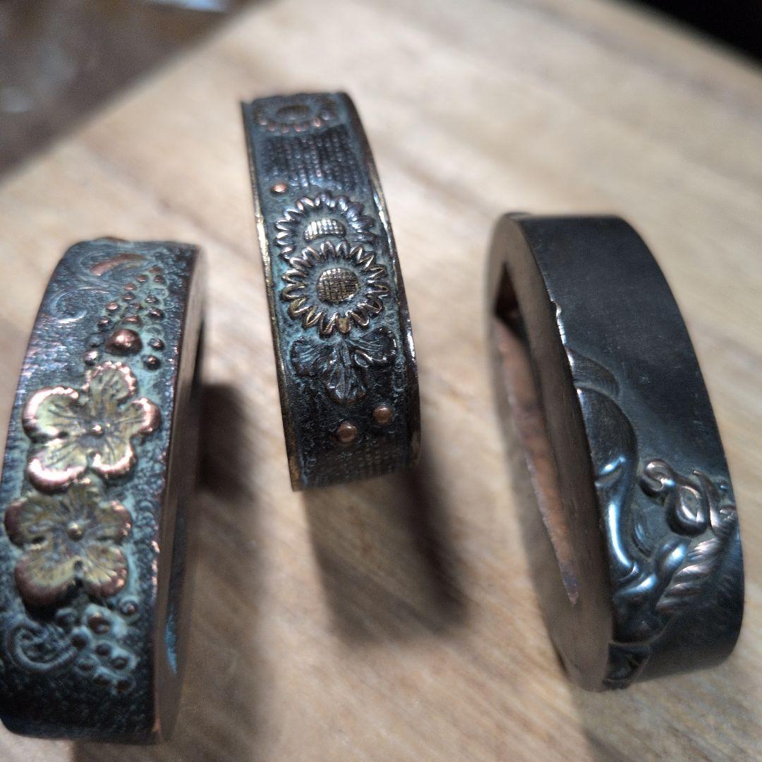 金属製の縁頭 3点セット