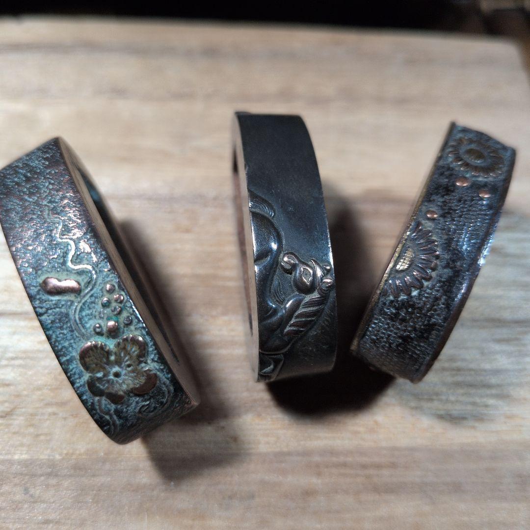 金属製の縁頭 3点セット