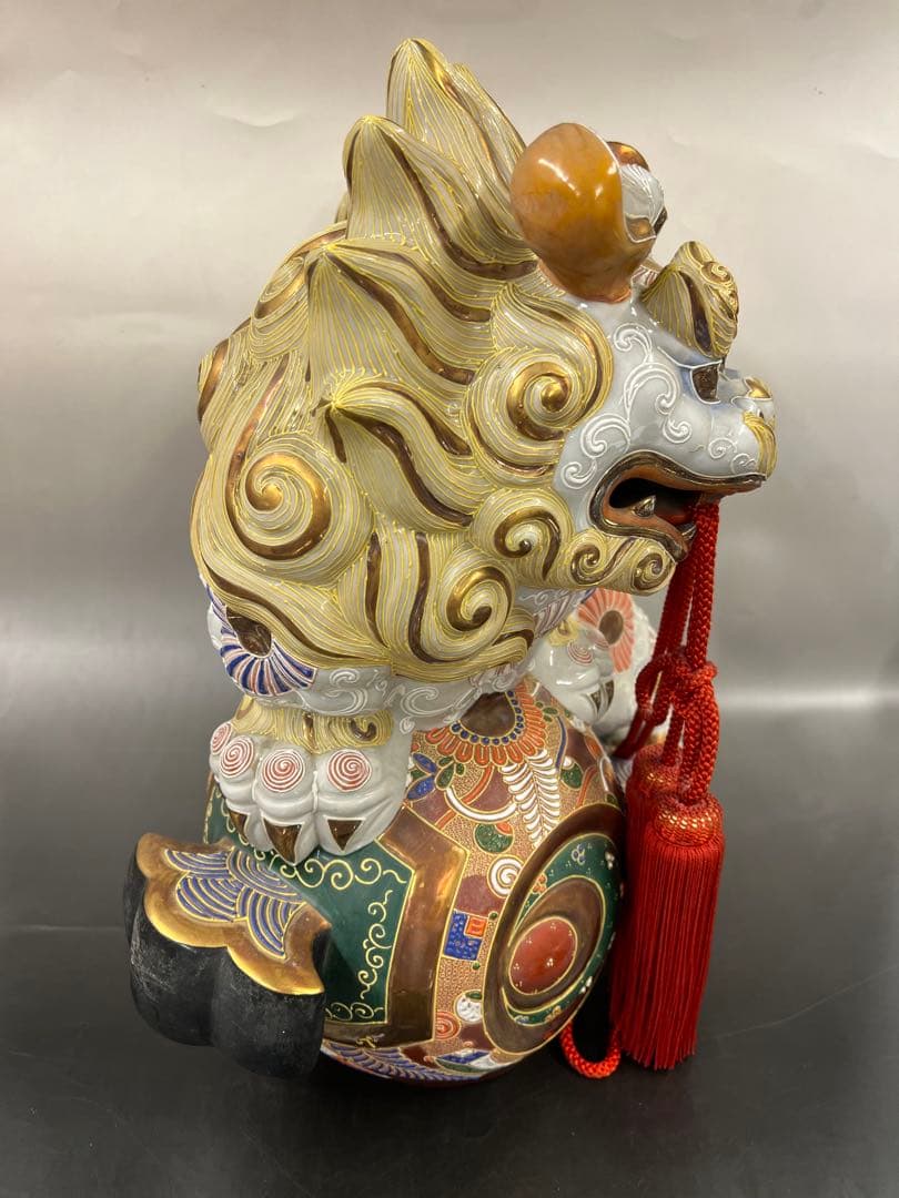 美品 九谷焼 巨大シーサー 送料込み