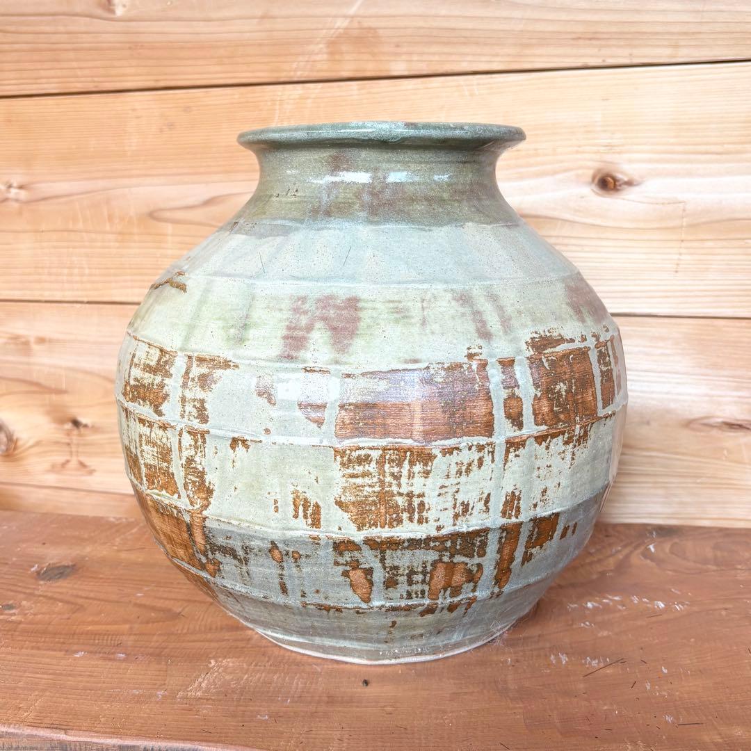 陶芸作品　壺形花器 高さ30cm 一点物　陶器　オブジェ　大型　芸術