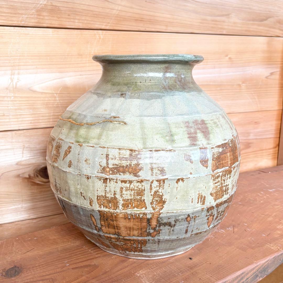 陶芸作品　壺形花器 高さ30cm 一点物　陶器　オブジェ　大型　芸術