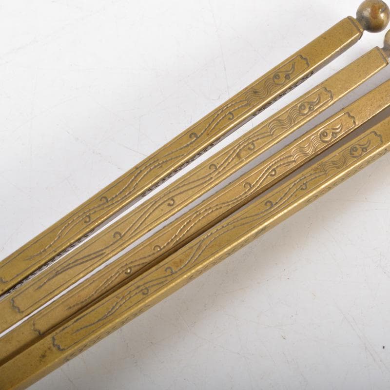 茶道具　黄銅　神獣文　火箸　三組まとめて　C　6466