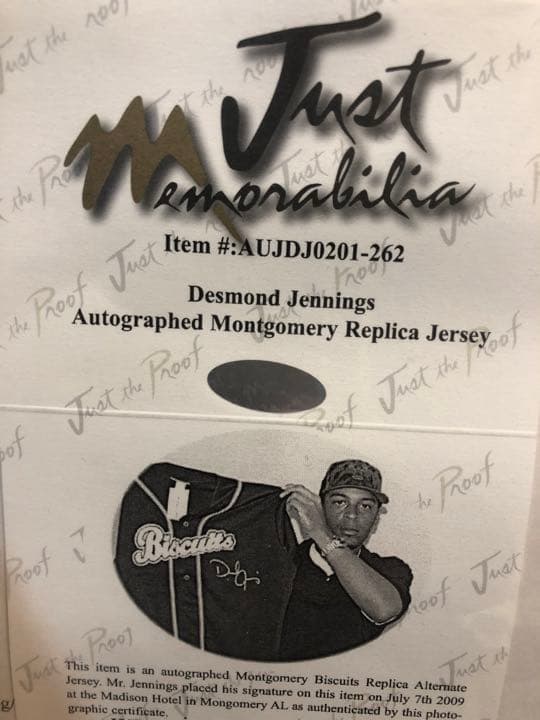MLB デズモンド・ジェニングス　直筆サイン　ユニフォーム