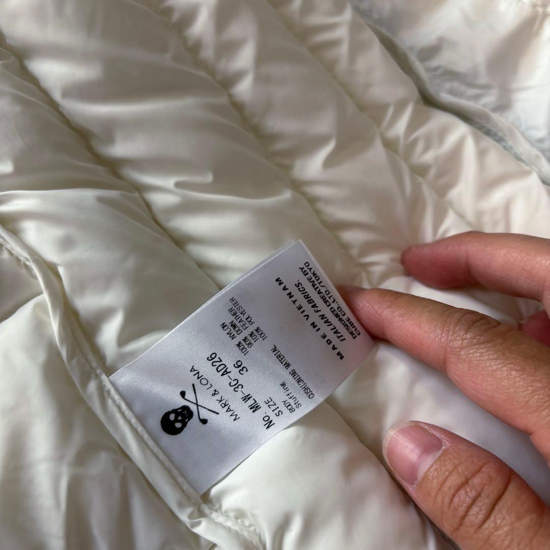 2024モデル 最新作 マークアンドロナ ダウンベスト 中綿 ホワイト 白