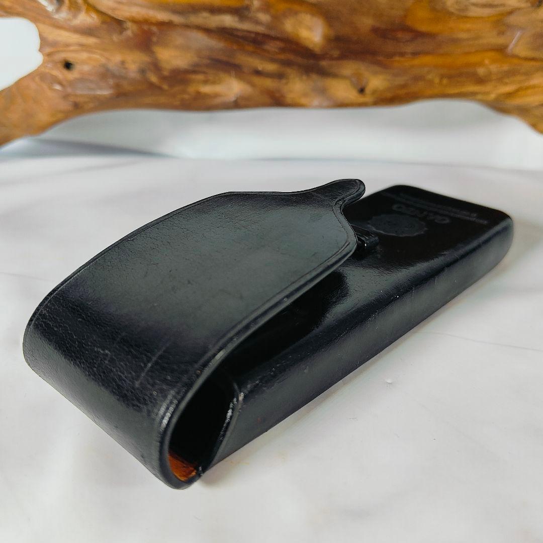 【GANZO／マエストロ2】高級3本差しペンケース　極艶ブラックイタリアンレザー