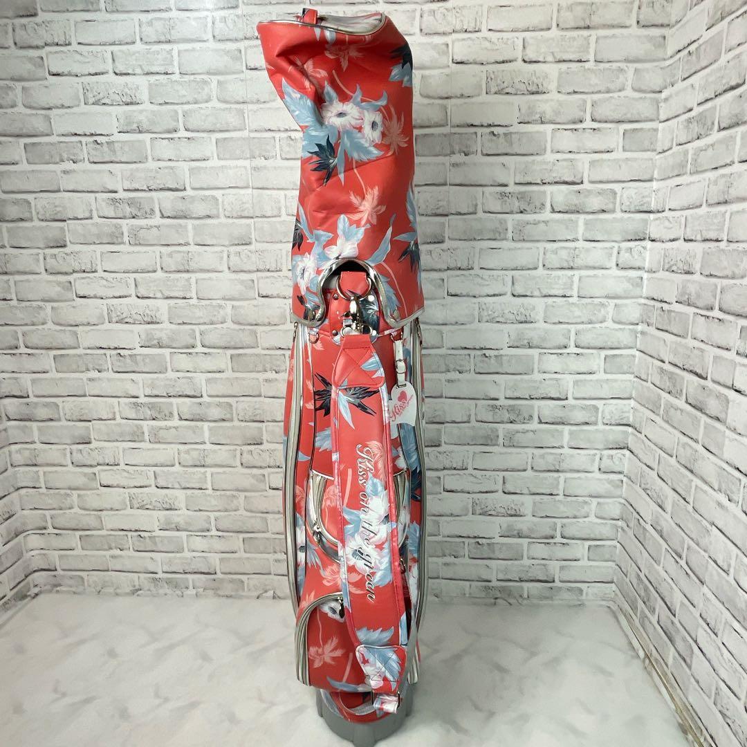 Kiss on the green キャディバッグ キャスター付き 花柄 ゴルフ