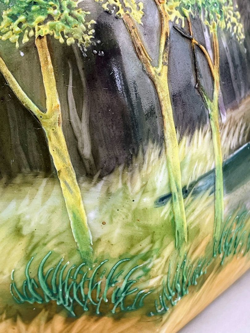 【専用】オールドノリタケ ヒュミドール 葉巻入れ 白鳥風景紋 盛り上げ