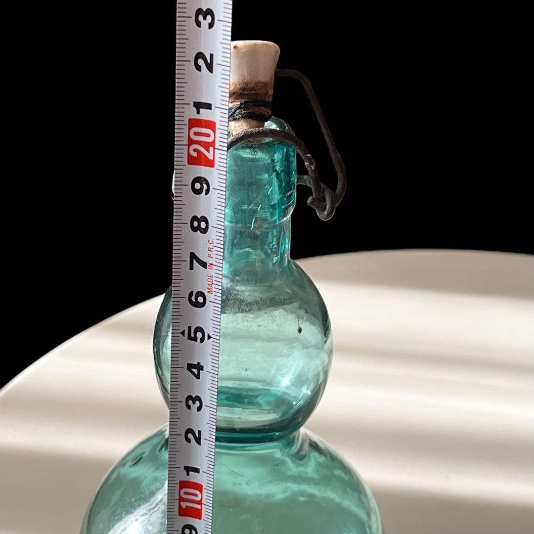 アンティーク　瓢箪ガラス瓶　ラムネ　吹きガラス　昭和レトロ　大正ロマン　骨董