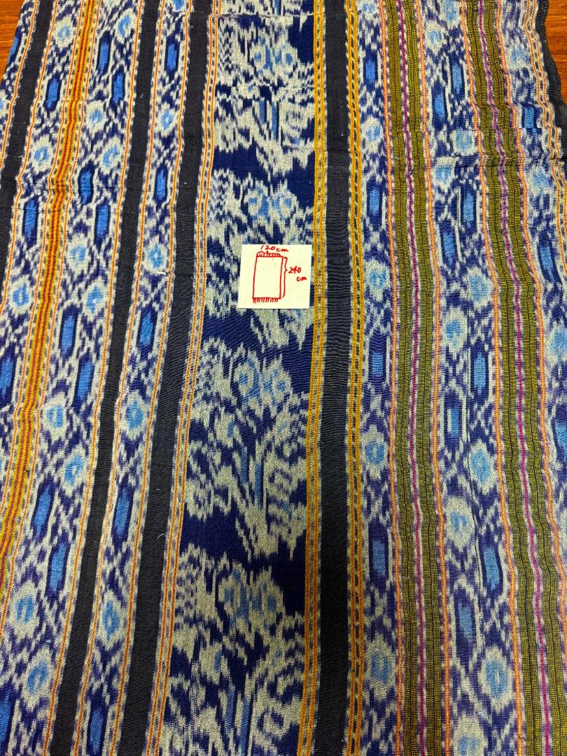 週末値下げヴィンテージイカット綿麻 インドネシア製 120x240cm