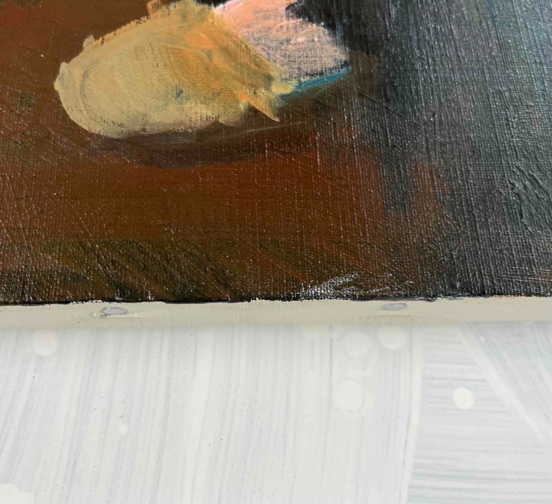 61×73㎝「台所に立つ男」油彩・原画・F20