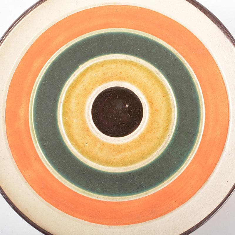 和食器　瀬戸焼　 加藤春鼎 色絵　獨楽　菓子皿　五客　共箱　C　R7548