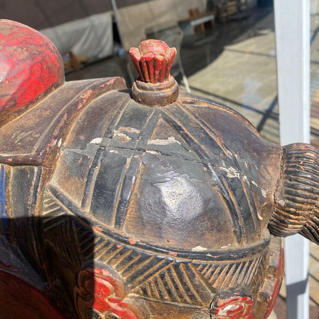 中国美術　古玩　木彫　木製　馬　インテリア　飾り馬