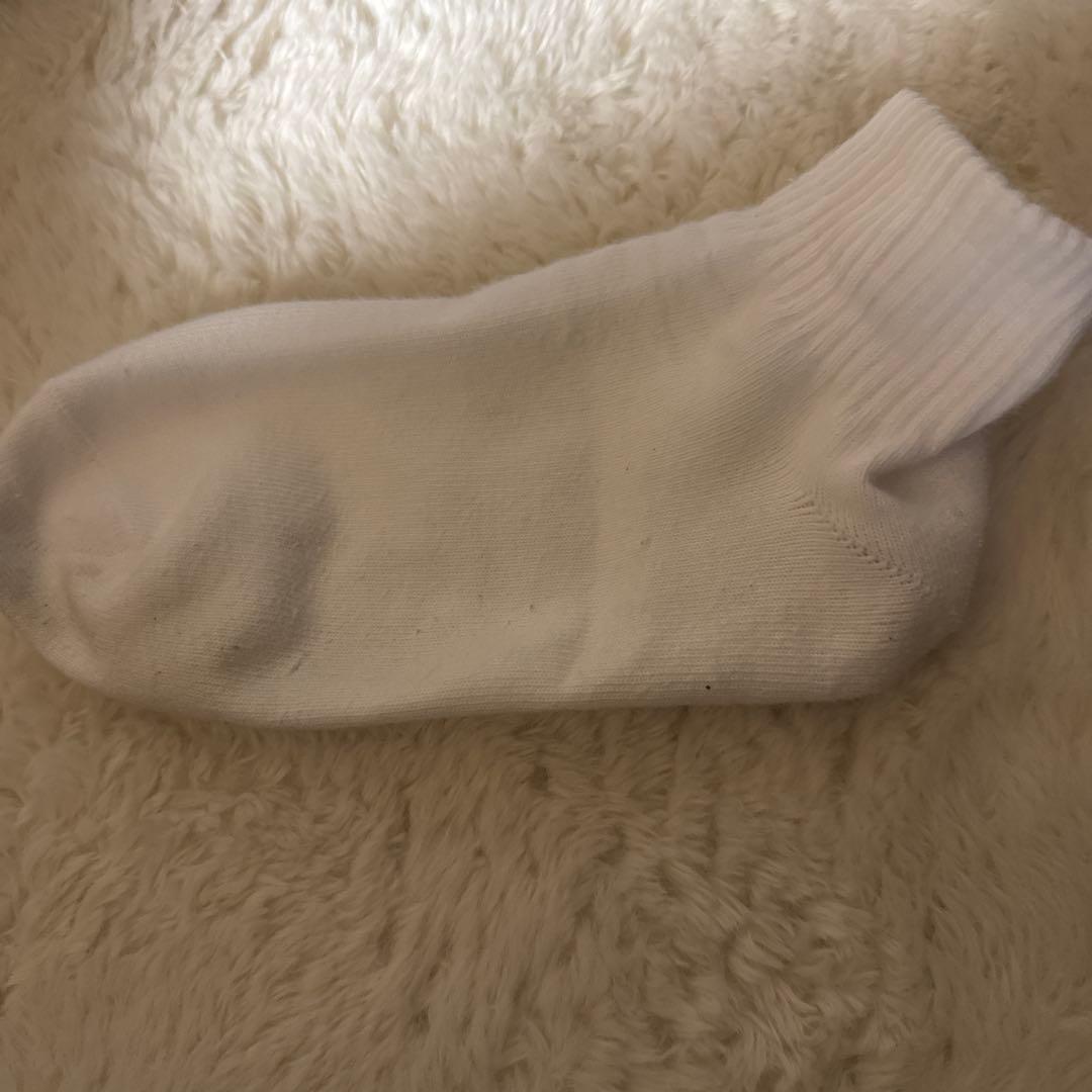 ホワイト テニス用ソックス リブ編み