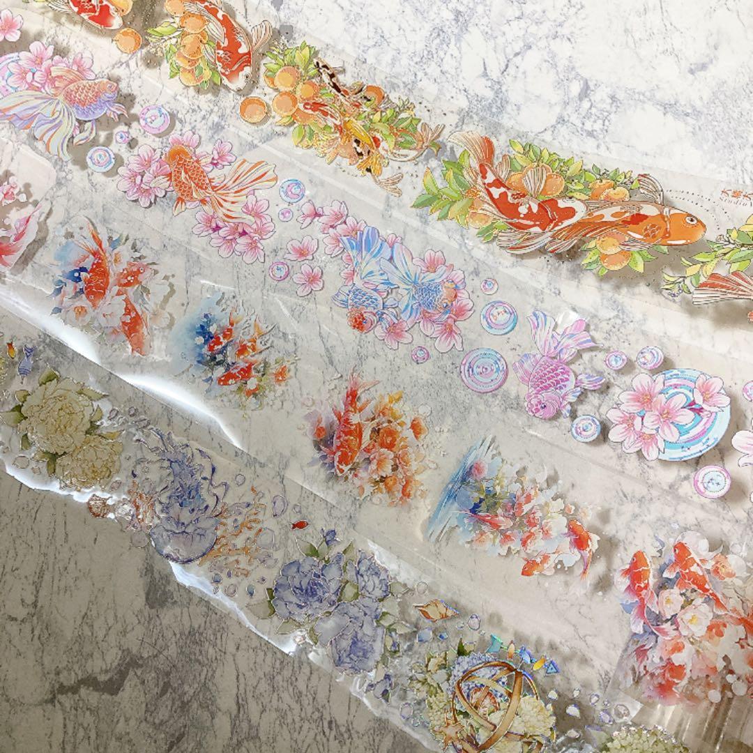 【切売セット】鯉 金魚 和風 海外マステ petテープ b