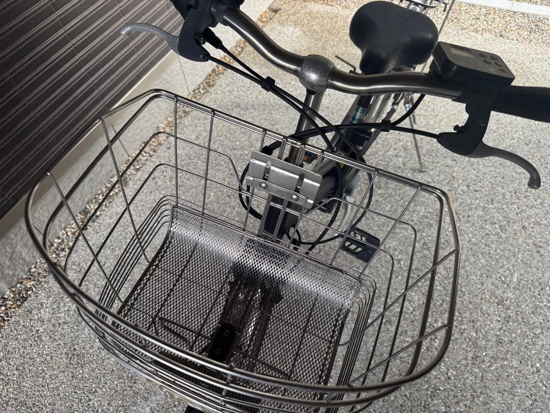 引取限定 パナソニック 電動アシスト自転車 シティタイプ ブラウン 前カゴ付き