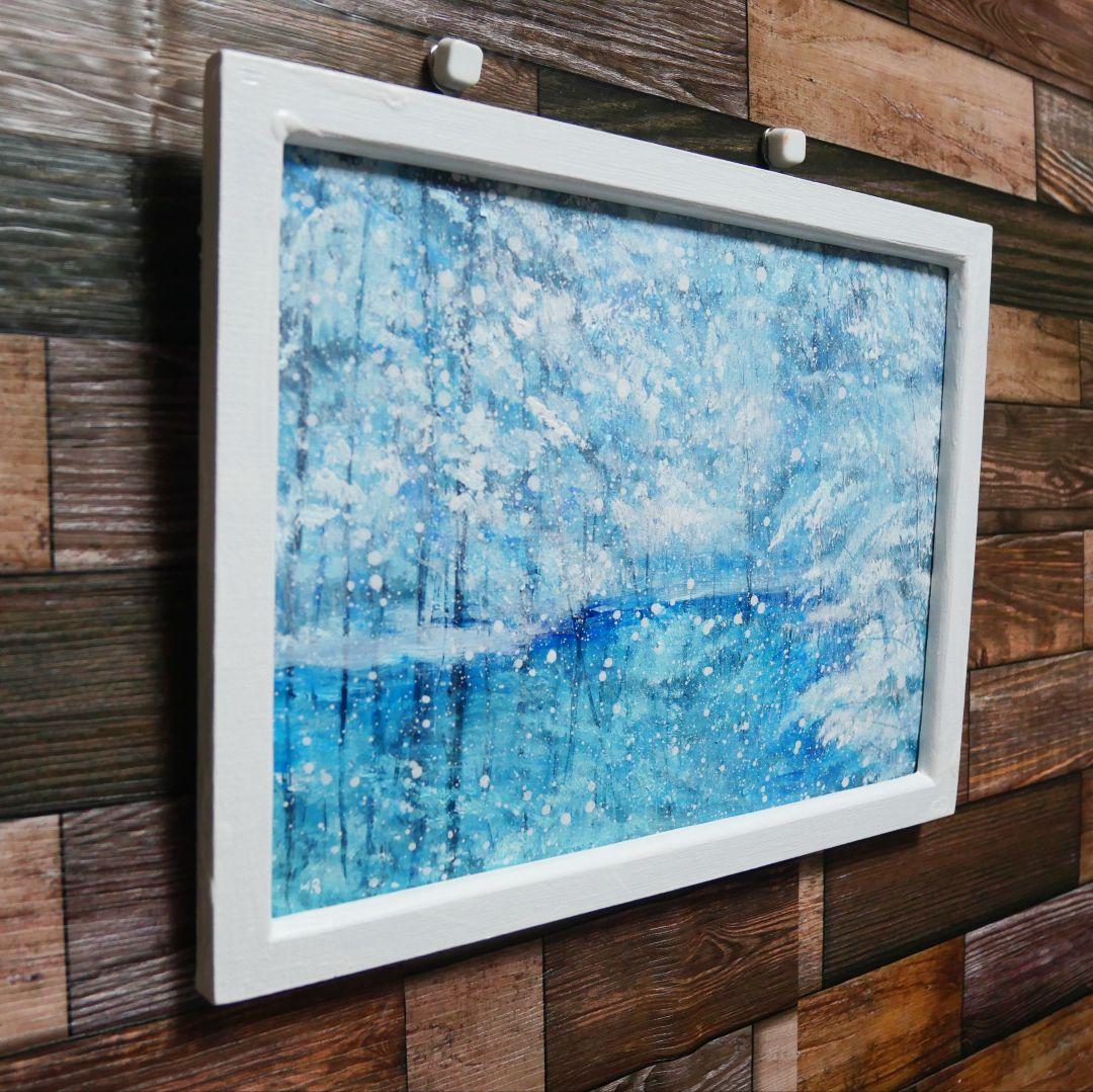 油絵 油彩 油彩画 絵 絵画 【白い池】