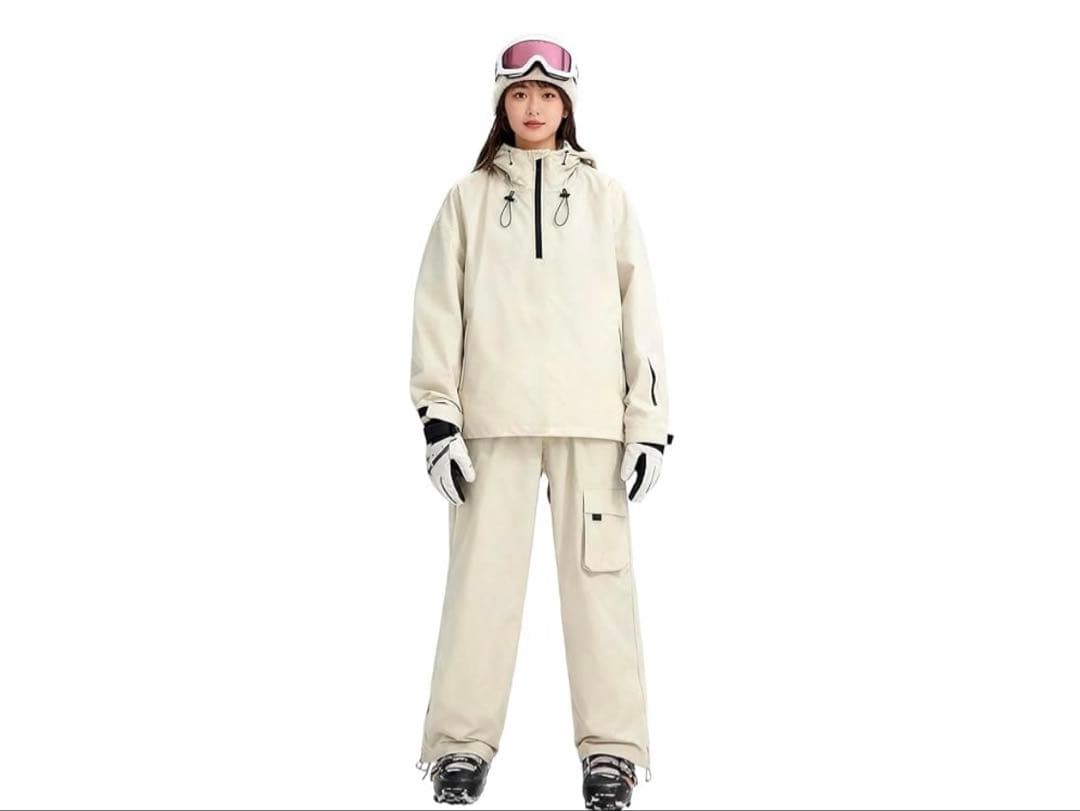 AiMike スノーボードウェア セットアップ S ベージュ