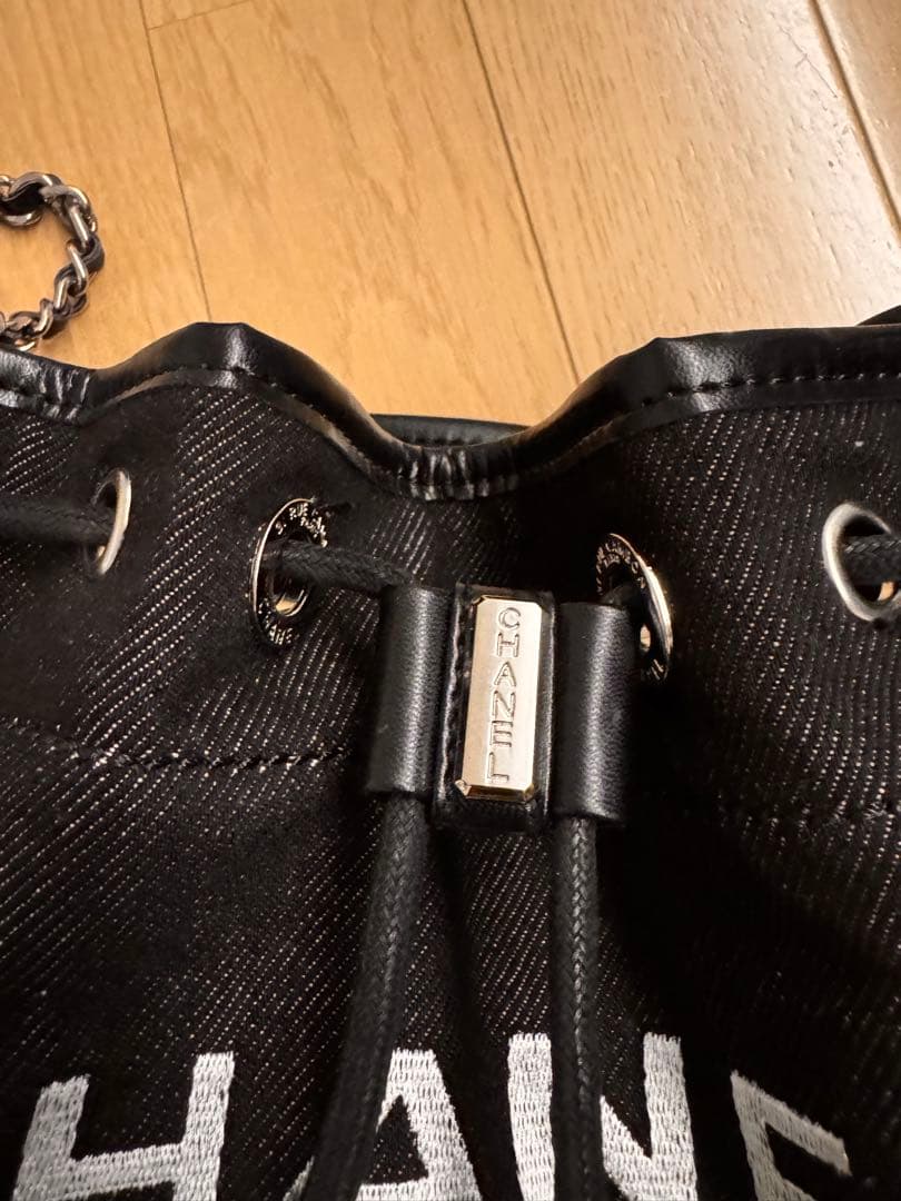 CHANEL ノベルティ キャンバス地　ブラック ショルダーバッグ 巾着