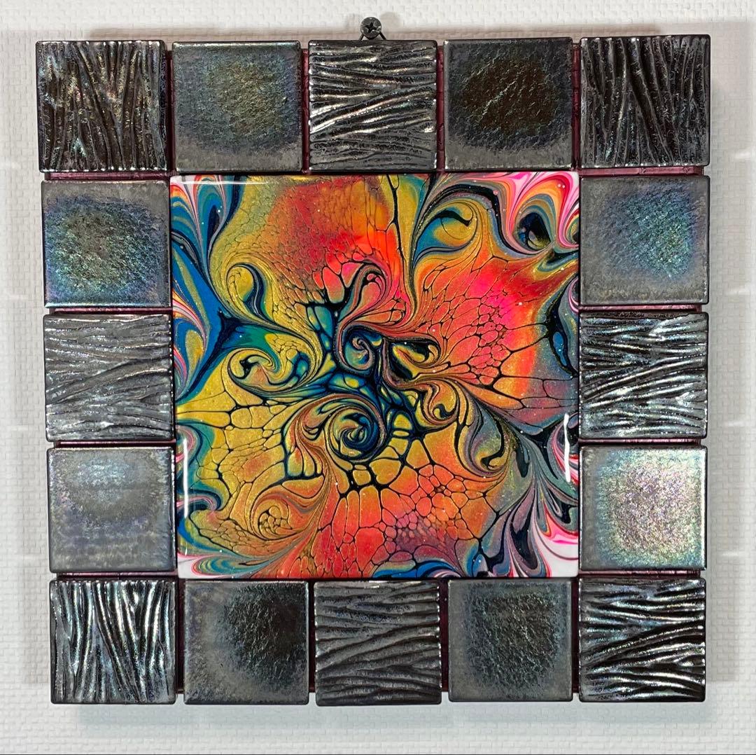 『千賀輝天』フルイドアート　現代アート　抽象画　アクリル画　ポーリングアート