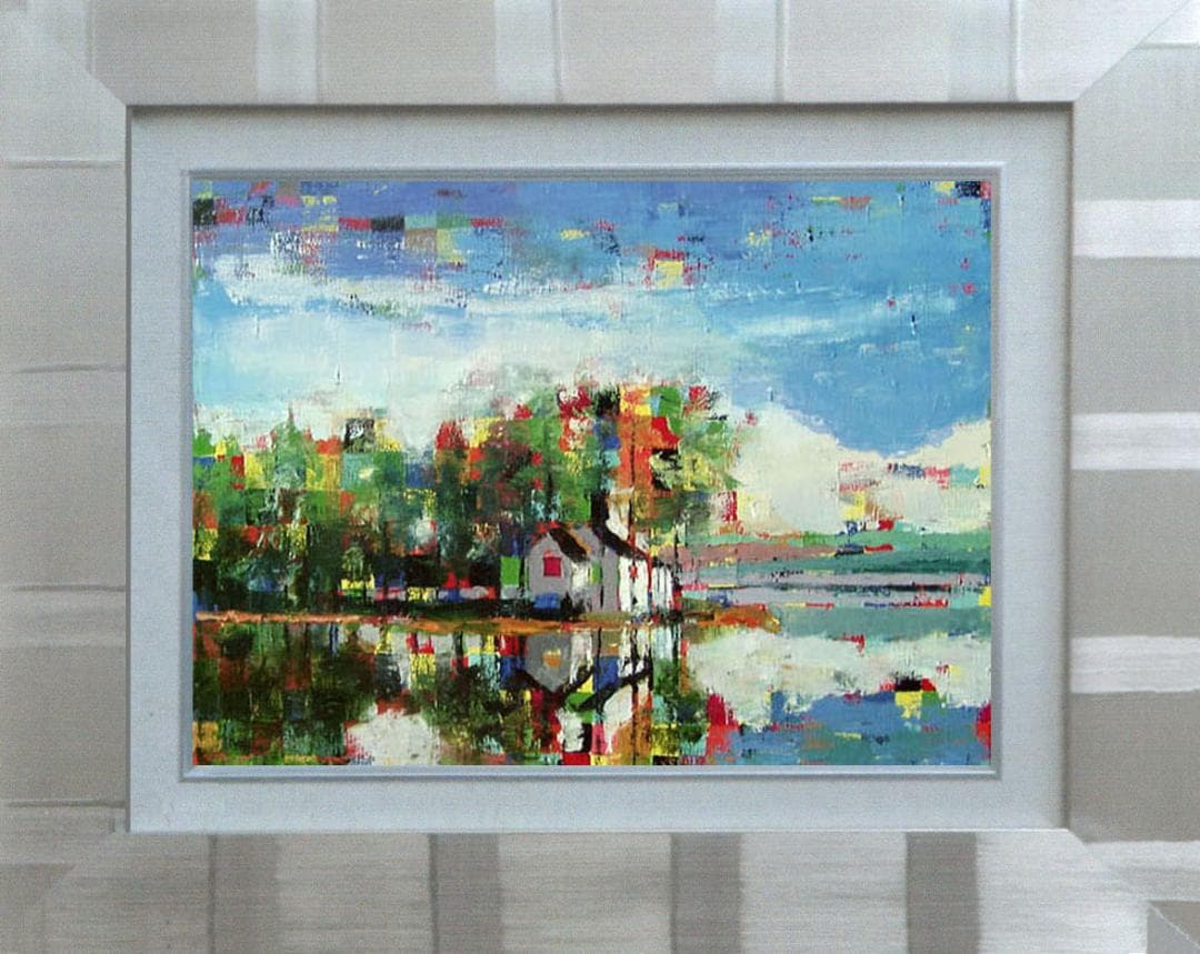 油絵 菅家令子 絵 絵画 インテリア uF6-062403 風景