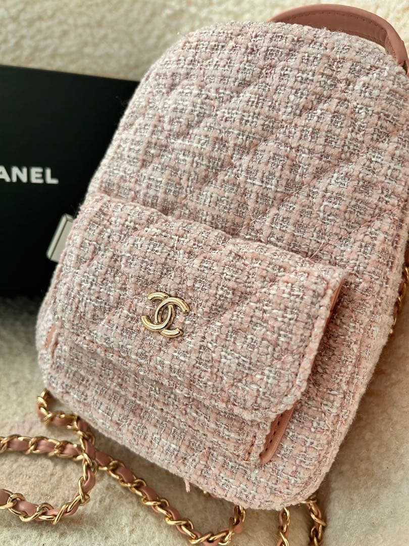 モ*コ様 CHANEL ピンクツイード　リュック　ノベルティ